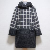 グレーモチーフ付きチェックコート【3(9号)】