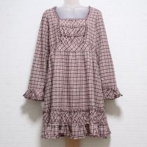 ピンク系チェックネルチュニック