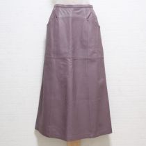 パープルロゴ刺繍レザースカート【S】