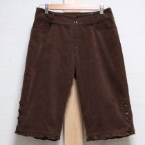 ベージュフリルコーデュロイハーフパンツ【M】