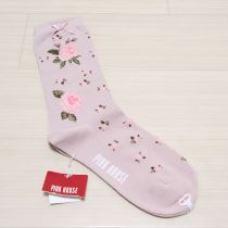 ピンク薔薇ソックス