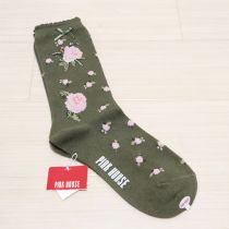 カーキ薔薇ソックス