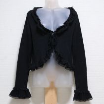 黒レース使いボレロカーディガン