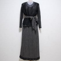 【ゆったり】黒水玉フリル使い4点セット