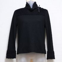 黒段々ニットフリル使いカットソー【9号】