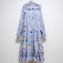 水色フード付き雛菊と鈴蘭ワンピース