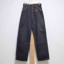 黒ワッペン付きデニムパンツ【S】