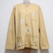 黄シマウマワッペンカットソーカーディガン【M】