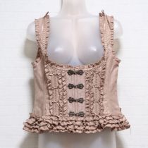 モカサテンリボン使いジャガードビスチェ