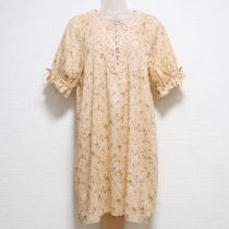 ピンク系レース使い花柄チュニック