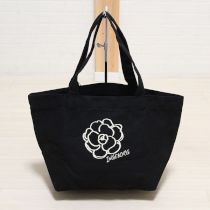 黒カメリアロゴミニトートバッグ
