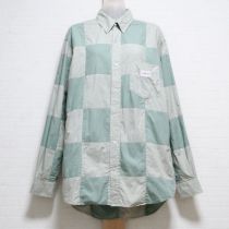 薄荷パッチワークシャツ