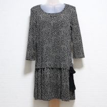 黒シルクブレンド水玉カットソーチュニック【9号】