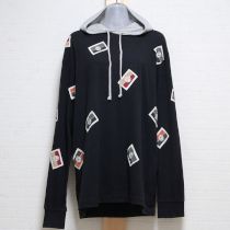 黒サッカーボールワッペンパーカー