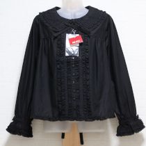 黒レースブレード使いブラウス