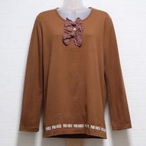 茶リボン付き長Tシャツ【L】
