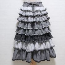 黒系ミックス段々スカート