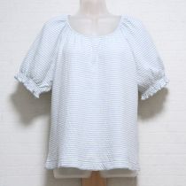 水色×白ボーダーカットソー【4(L)】