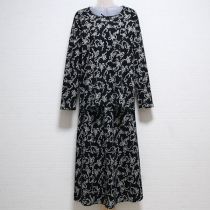 黒花とリボンカットソー上下
