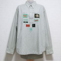 薄荷ギンガムワッペンプルオーバー【L】