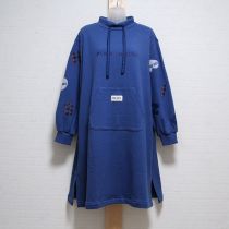 ブルー系ロゴパッチスウェットチュニック