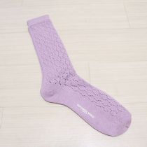パープル透かし編みソックス