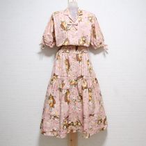 ピンク花かごワンピース
