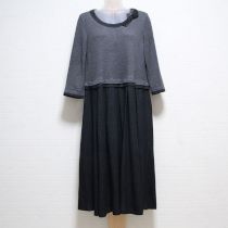 グレー×黒カットソーワンピース