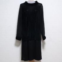 黒ベロア×シフォンワンピース【3(9号)】