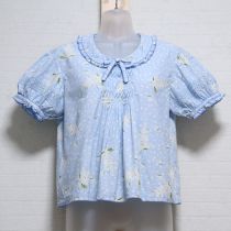 水色ライラックブラウス