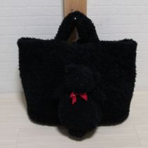 黒だるまくまシャギートートバッグ