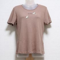 モカ小さな薔薇刺繍Tシャツ【L】