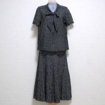 黒ドットレースブラウス&スカート【9号】