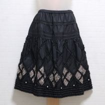 黒アーガイル模様フリル使いスカート【9号】