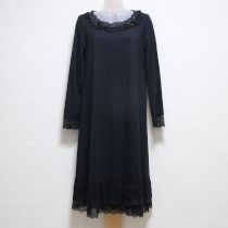 黒レース使いカットソーワンピース