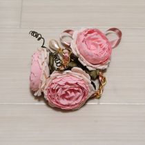 ピンク薔薇モチーフブレスレット