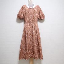 ピンク薔薇柄ワンピース