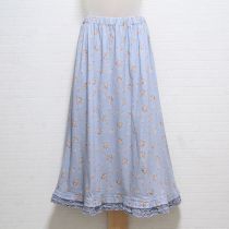 水色花柄ローン使いカットソースカート