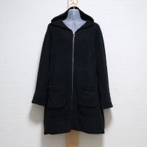 黒ふわもこロングパーカー