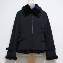 黒レッキスファー使いライナー付きジャケット