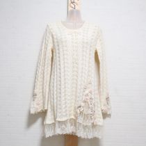 生成桜モチーフニットチュニック