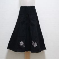 黒ブーケ刺繍スカート【M】