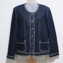 紺パッチワークくまデニムジャケット【L】