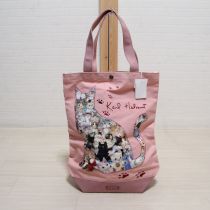 ピンクオールスターキャッツアップリケトートバッグ