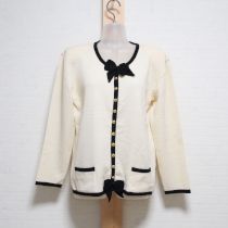 生成×黒リボン付きカーディガン