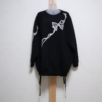 黒リボンプリントゆったりプルオーバー
