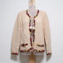 生成花モチーフカーディガン