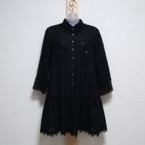黒ケミカルレース使いエンブロイダリーチュニック