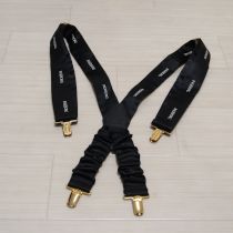 黒ロゴ入りサテンサスペンダー