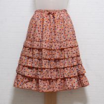 オレンジ小花段々スカート